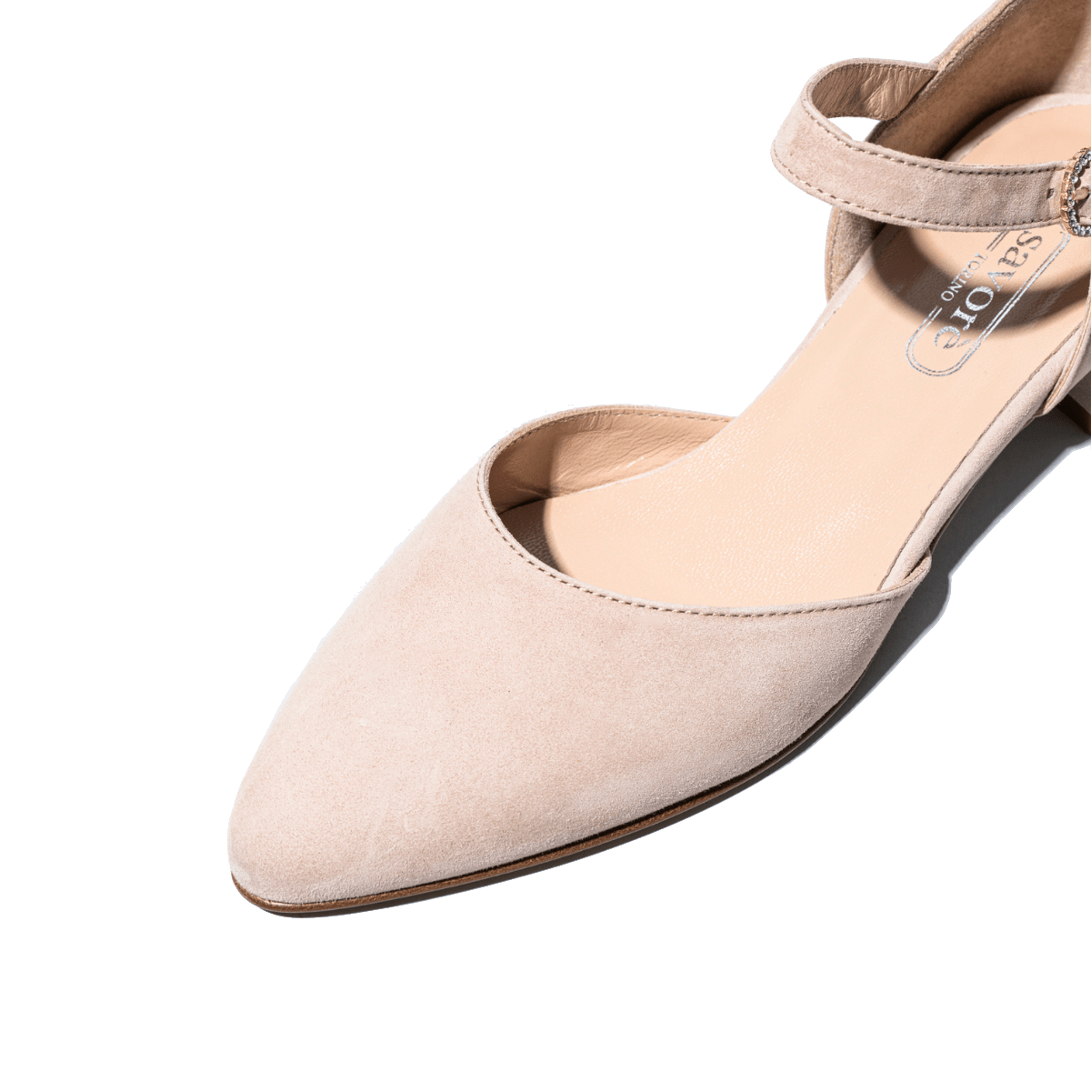 Décolleté Savorè Cinturino Gioiello Camoscio Nude - Savorè - Calzature Savorè