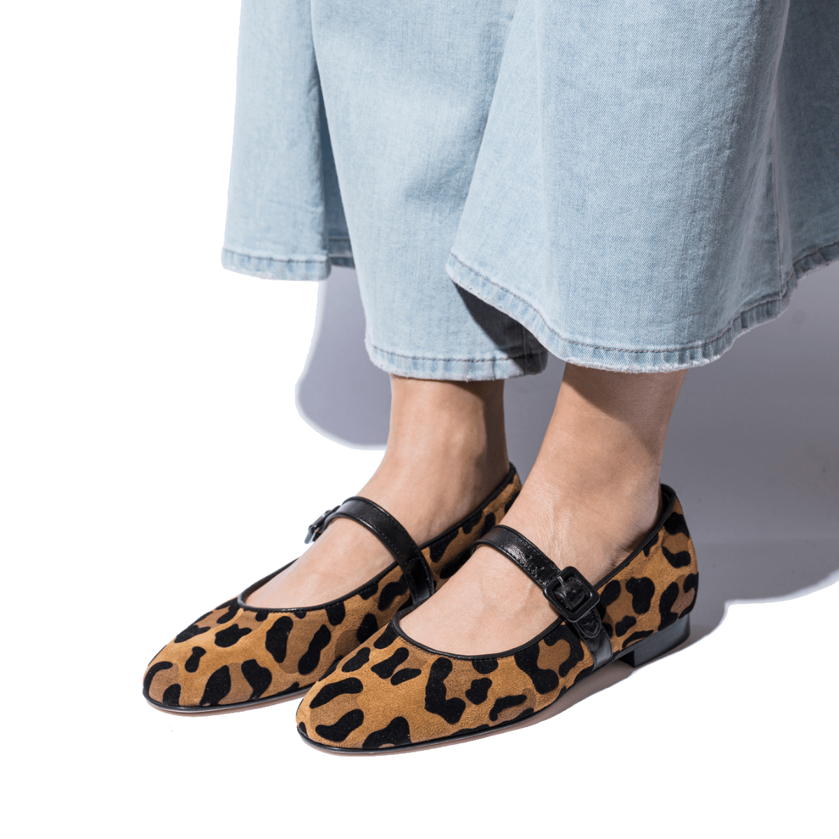 Mary Jane Luca Grossi Camoscio Leopardo - Luca Grossi - Calzature Savorè