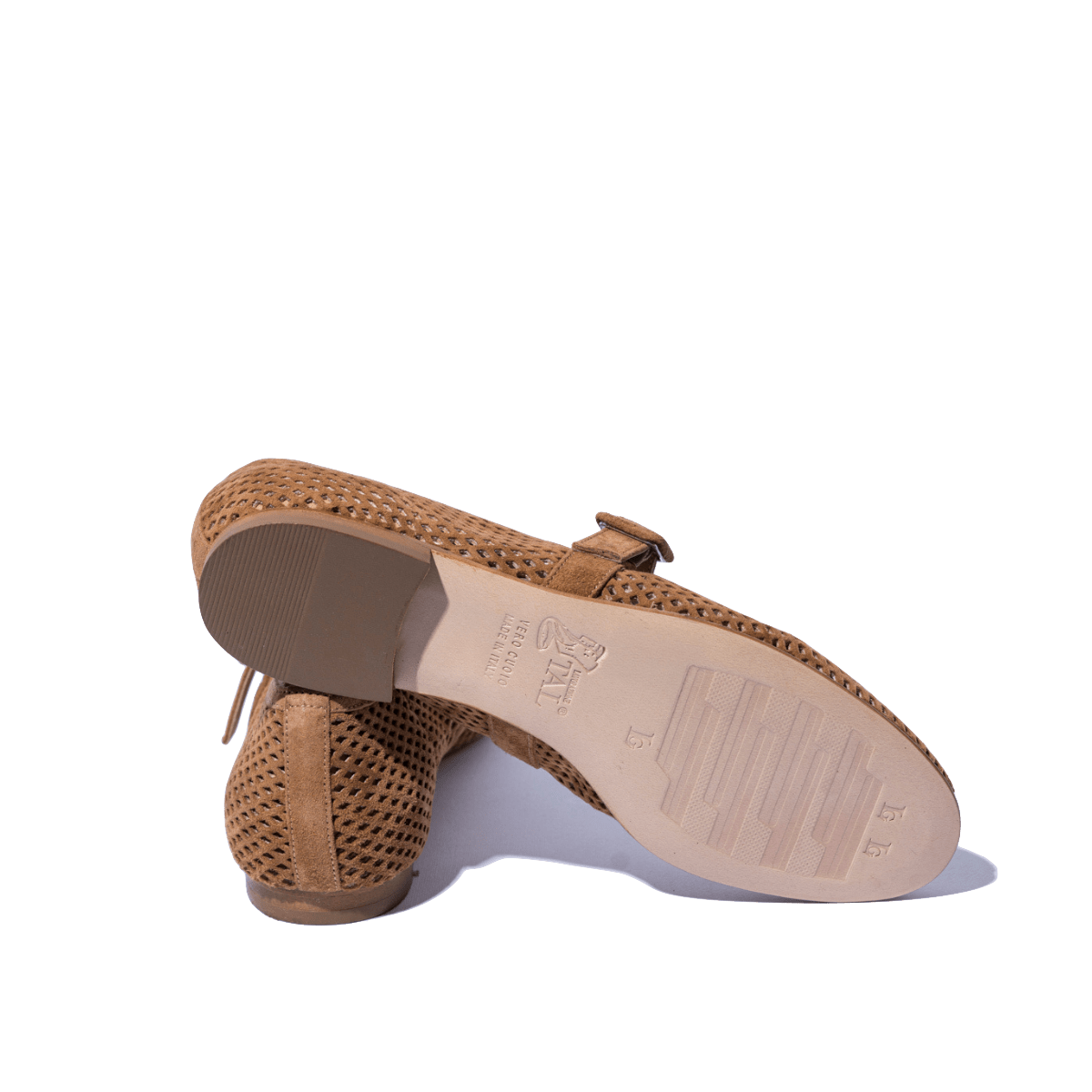 Mary Jane Luca Grossi Camoscio Traforato Brandy - Luca Grossi - Calzature Savorè