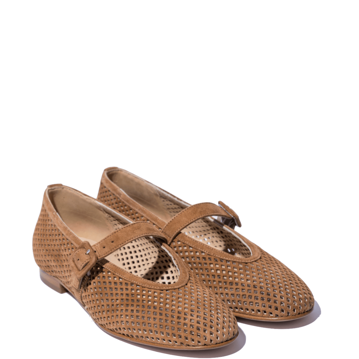 Mary Jane Luca Grossi Camoscio Traforato Brandy - Luca Grossi - Calzature Savorè