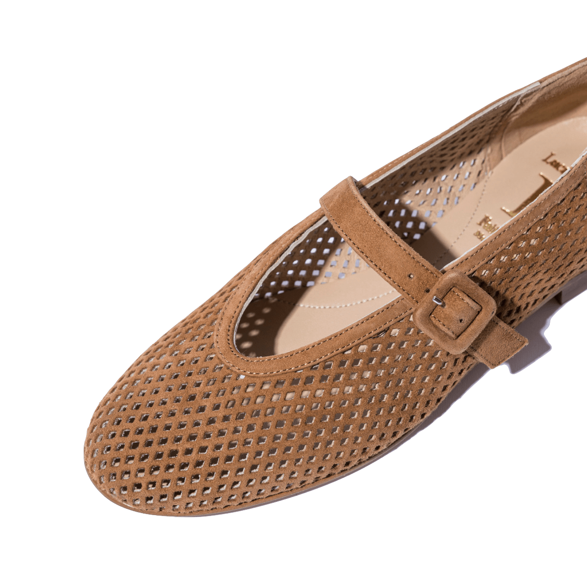 Mary Jane Luca Grossi Camoscio Traforato Brandy - Luca Grossi - Calzature Savorè