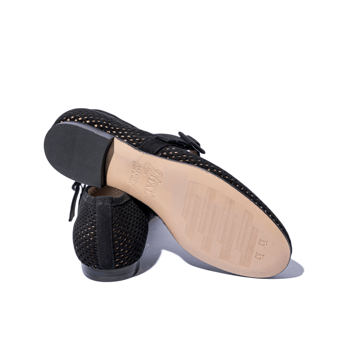 Mary Jane Luca Grossi Camoscio Traforato Nero - Luca Grossi - Calzature Savorè