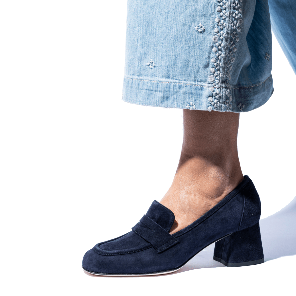 Mocassino Alto Luca Grossi Camoscio Blu - Luca Grossi - Calzature Savorè