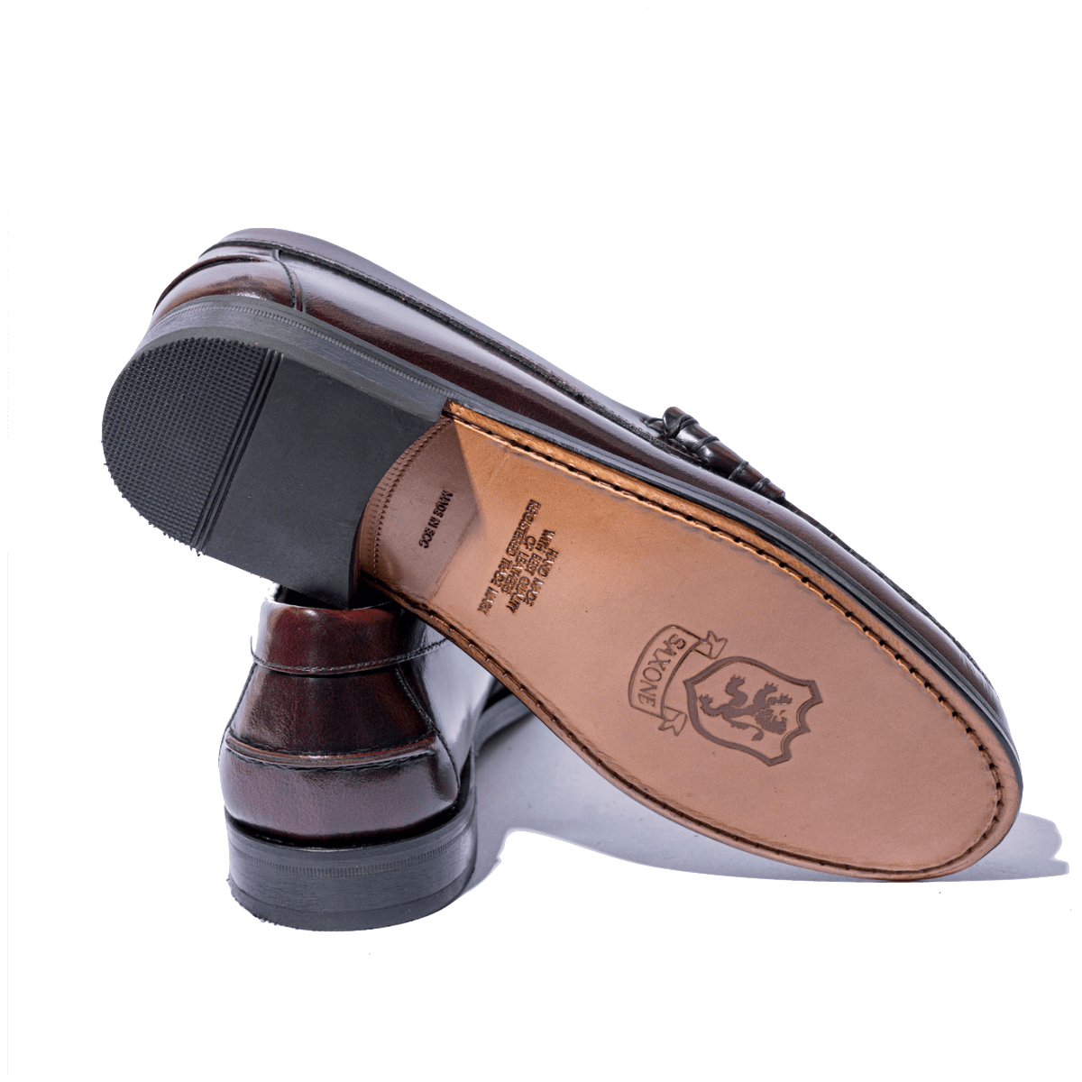 Mocassino College Saxone Pelle Abrasivato Bordeaux - Saxone - Calzature Savorè