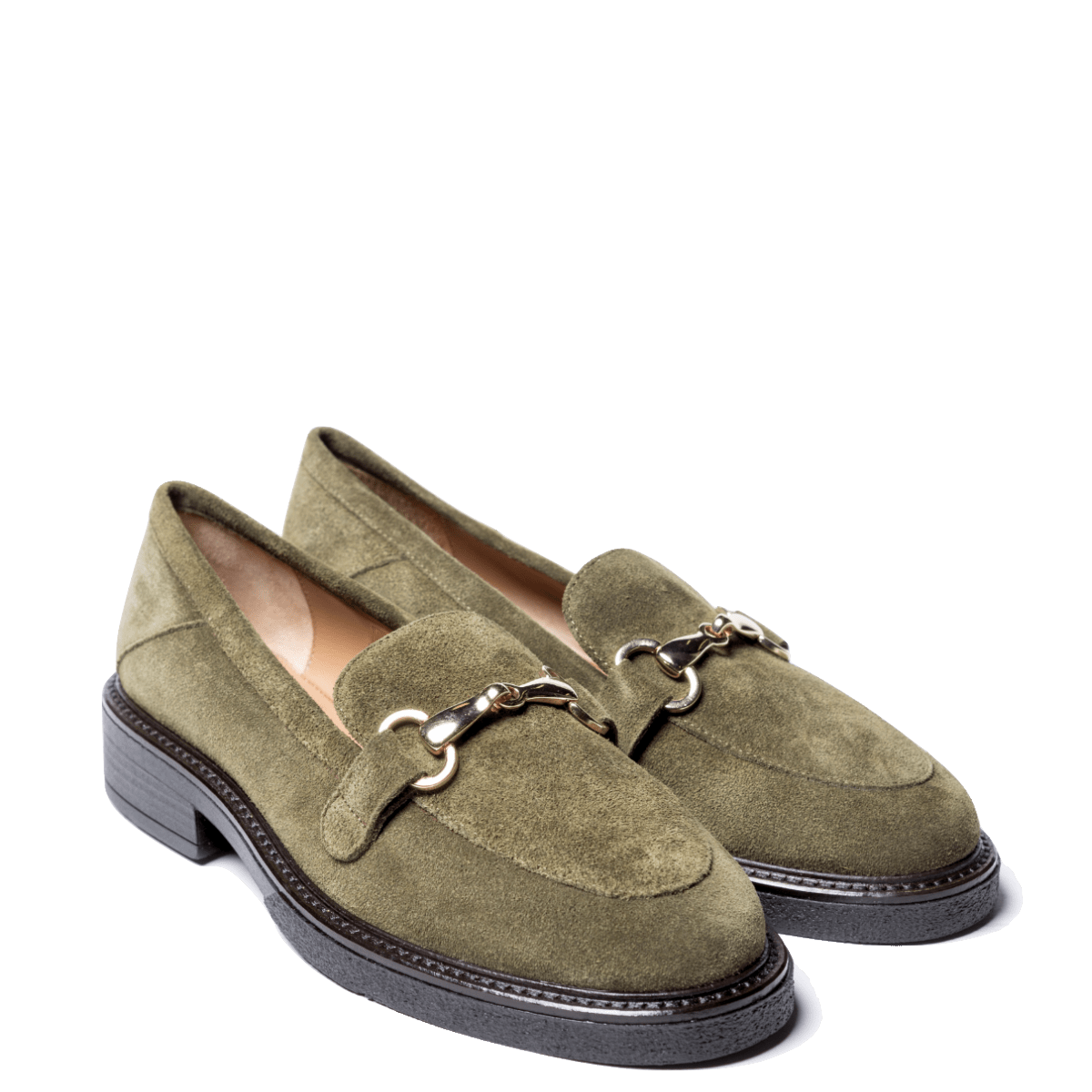 Mocassino Étienne Morsetto Oro Camoscio Salvia - Étienne - Calzature Savorè