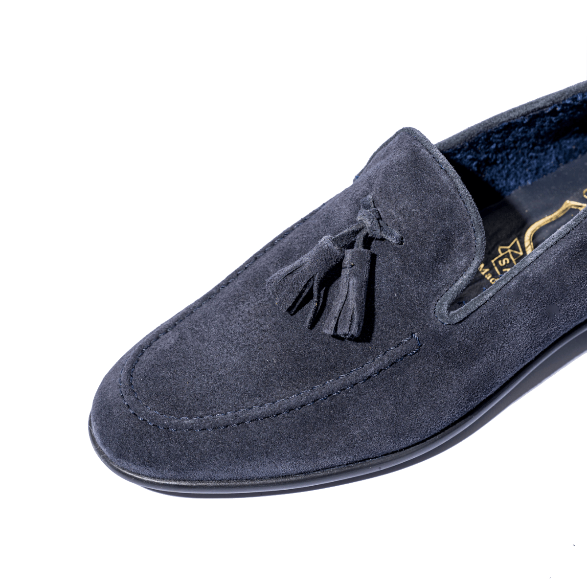 Mocassino Leggero Saxone Nappine Camoscio Blu - Saxone - Calzature Savorè