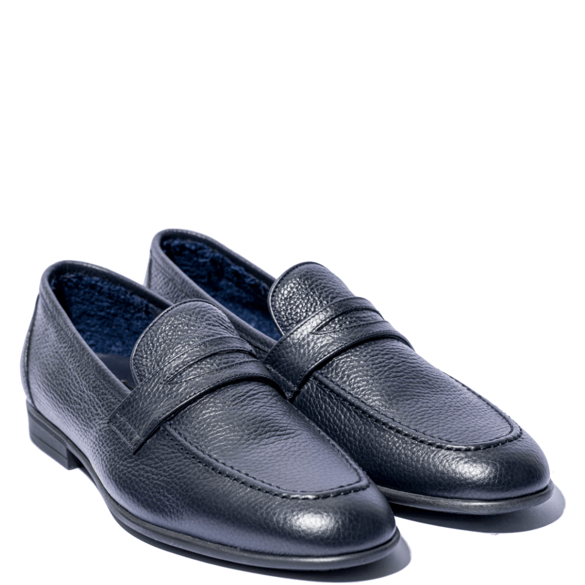 Mocassino Leggero Saxone Pelle Martellato Blu - Saxone - Calzature Savorè