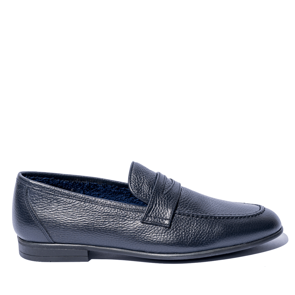 Mocassino Leggero Saxone Pelle Martellato Blu - Saxone - Calzature Savorè