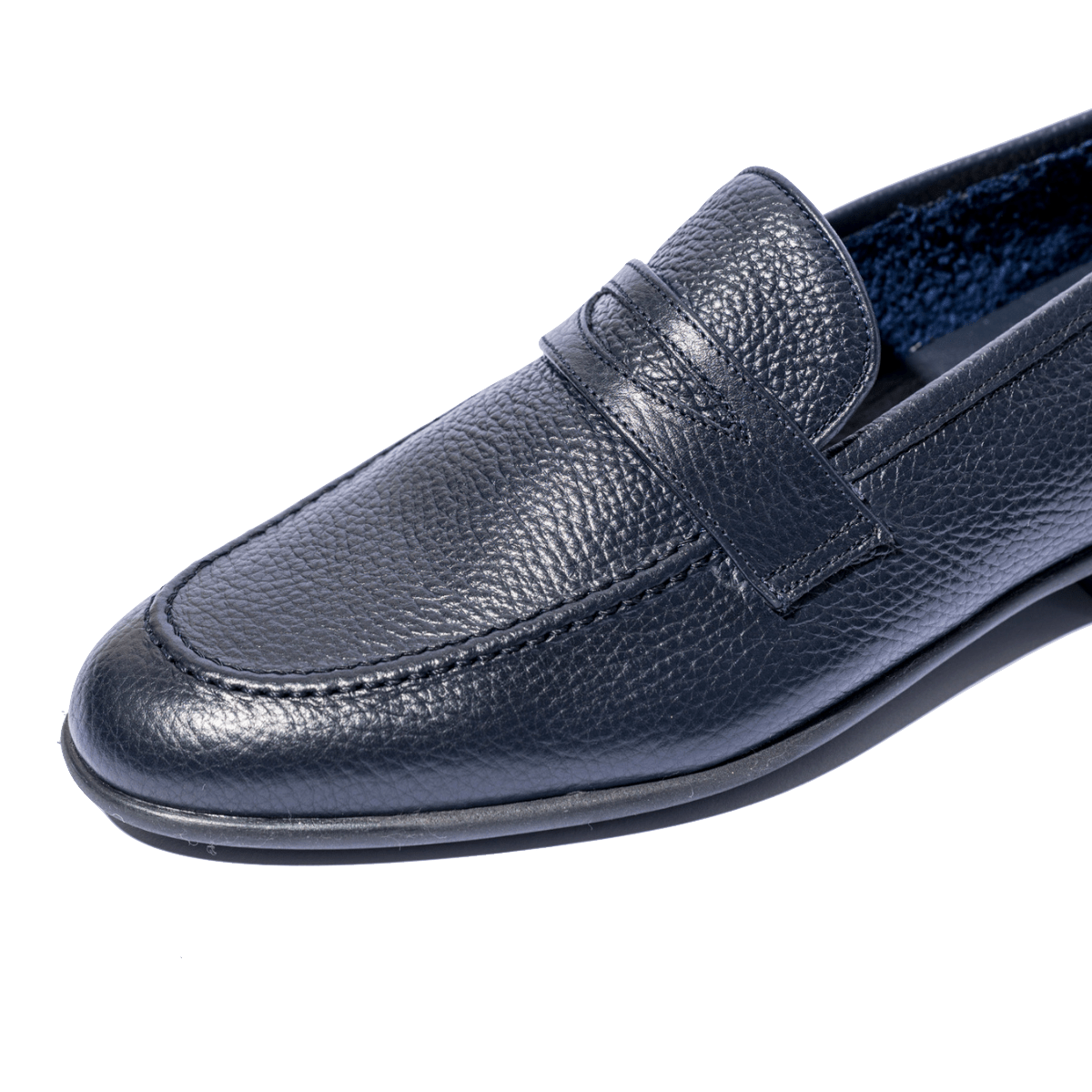Mocassino Leggero Saxone Pelle Martellato Blu - Saxone - Calzature Savorè