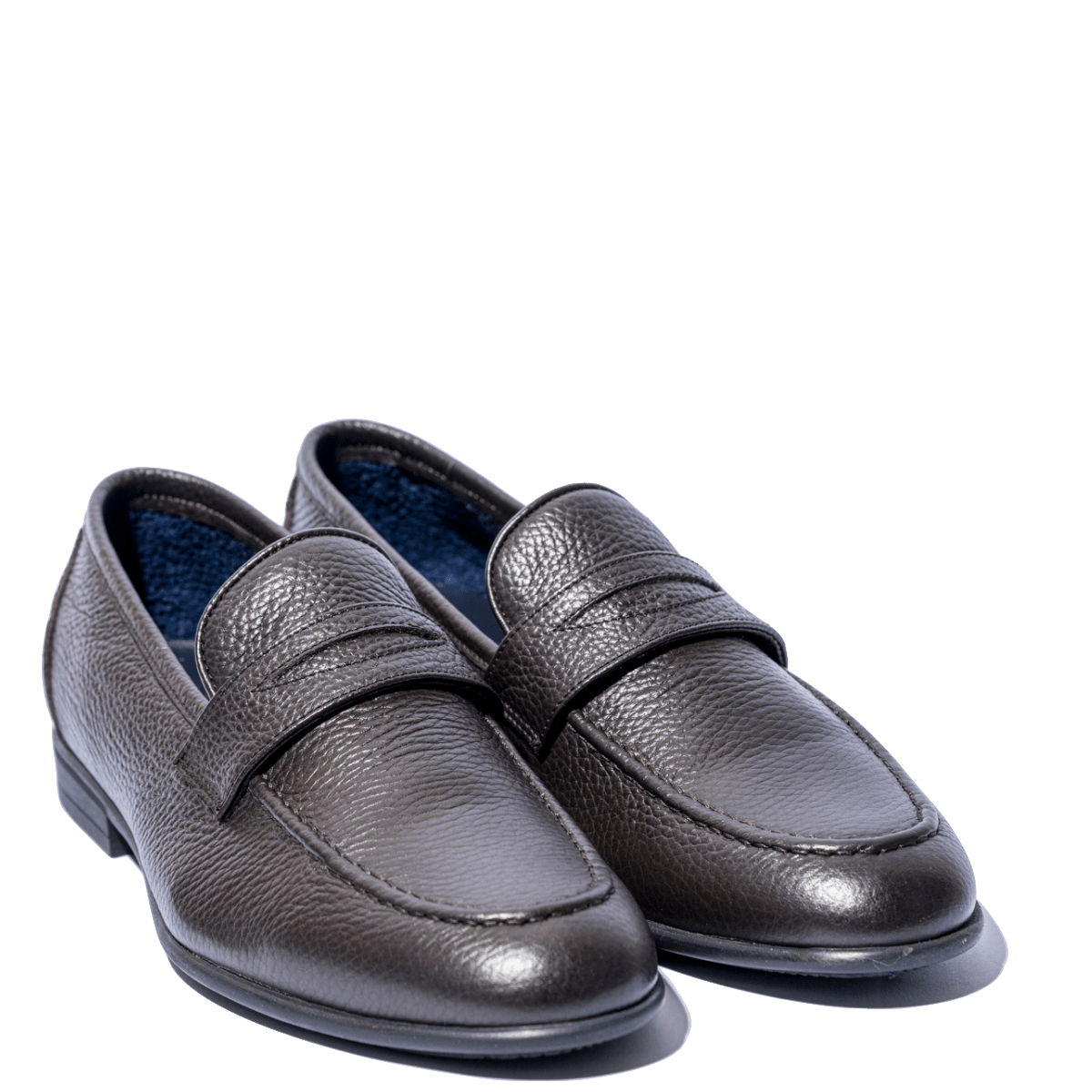 Mocassino Leggero Saxone Pelle Martellato Testa Di Moro - Saxone - Calzature Savorè