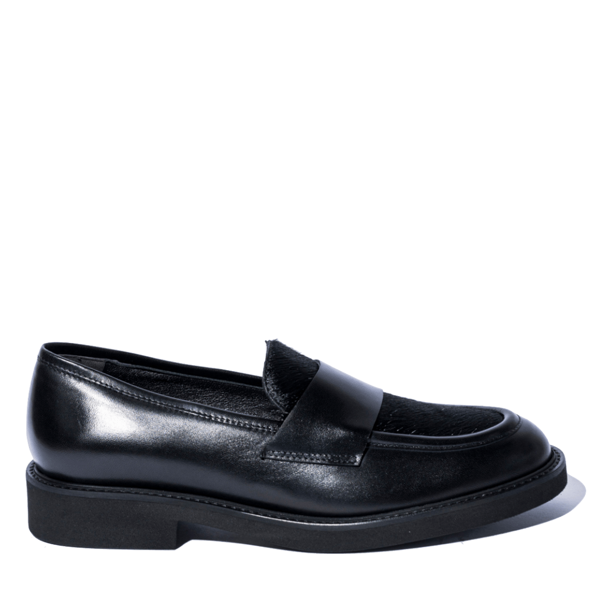 Mocassino Luca Grossi Cavallino Pelle Natur Nero - Luca Grossi - Calzature Savorè