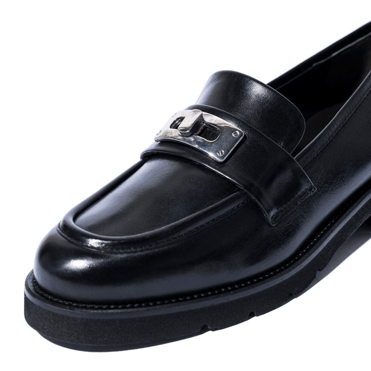 Mocassino Luca Grossi Fibbia Acciaio Pelle Natur Nero - Luca Grossi - Calzature Savorè