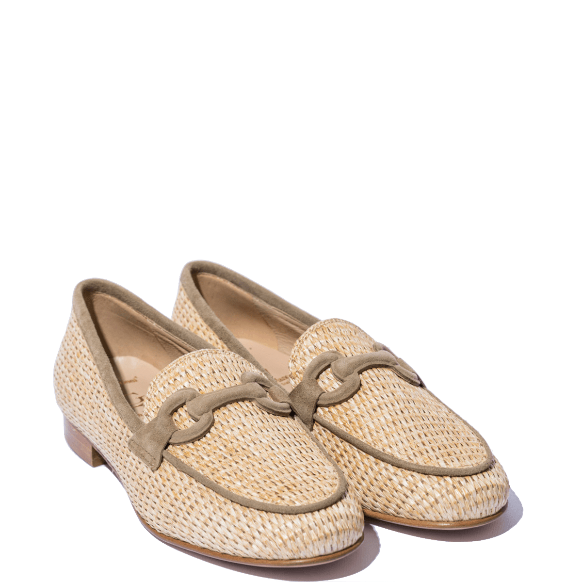 Mocassino Luca Grossi Fibbia Camoscio Cachi Rafia Naturale - Luca Grossi - Calzature Savorè