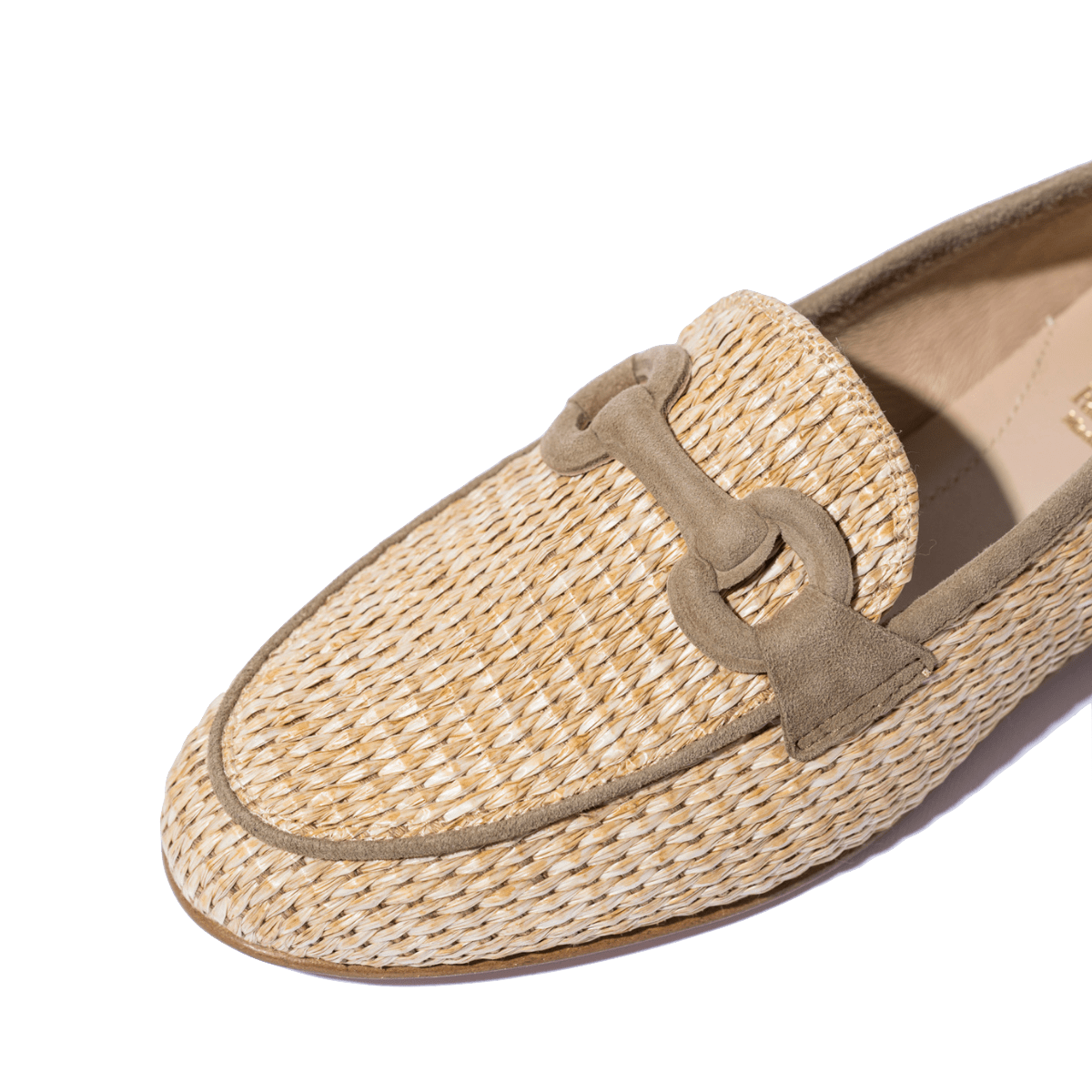 Mocassino Luca Grossi Fibbia Camoscio Cachi Rafia Naturale - Luca Grossi - Calzature Savorè