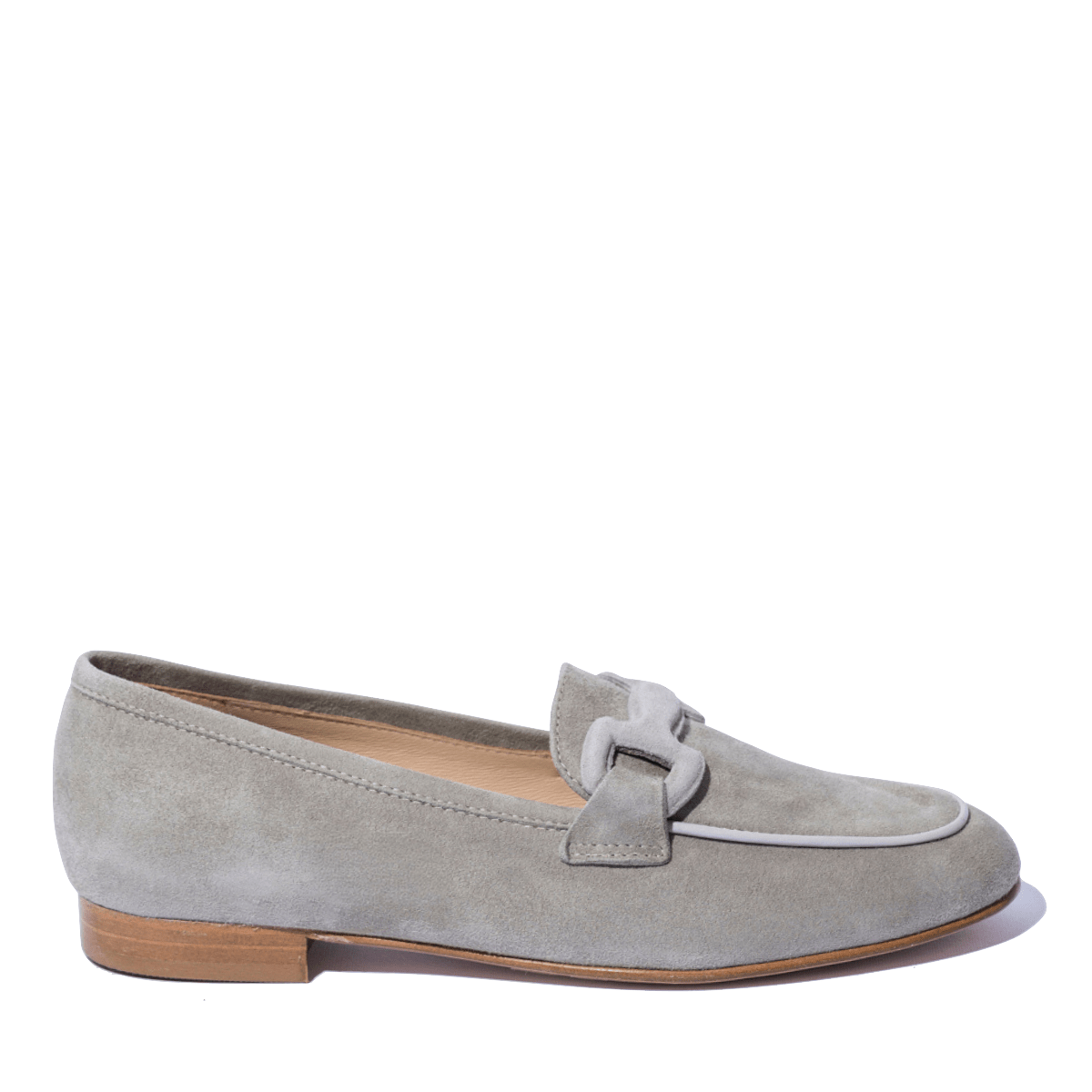 Mocassino Luca Grossi Fibbia Camoscio Grigio Chiaro - Luca Grossi - Calzature Savorè