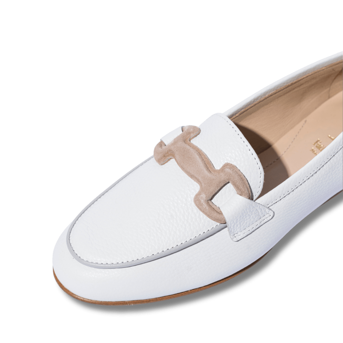 Mocassino Luca Grossi Fibbia Camoscio Nude Pelle Willer Bianco - Luca Grossi - Calzature Savorè