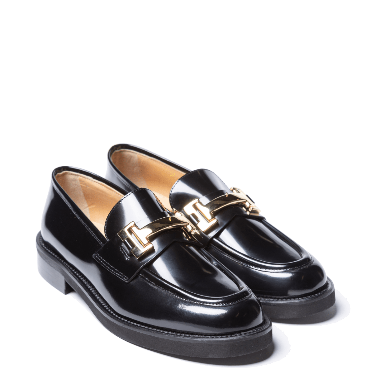 Mocassino Luca Grossi Fibbia Oro Pelle Abrasivato Nero - Luca Grossi - Calzature Savorè