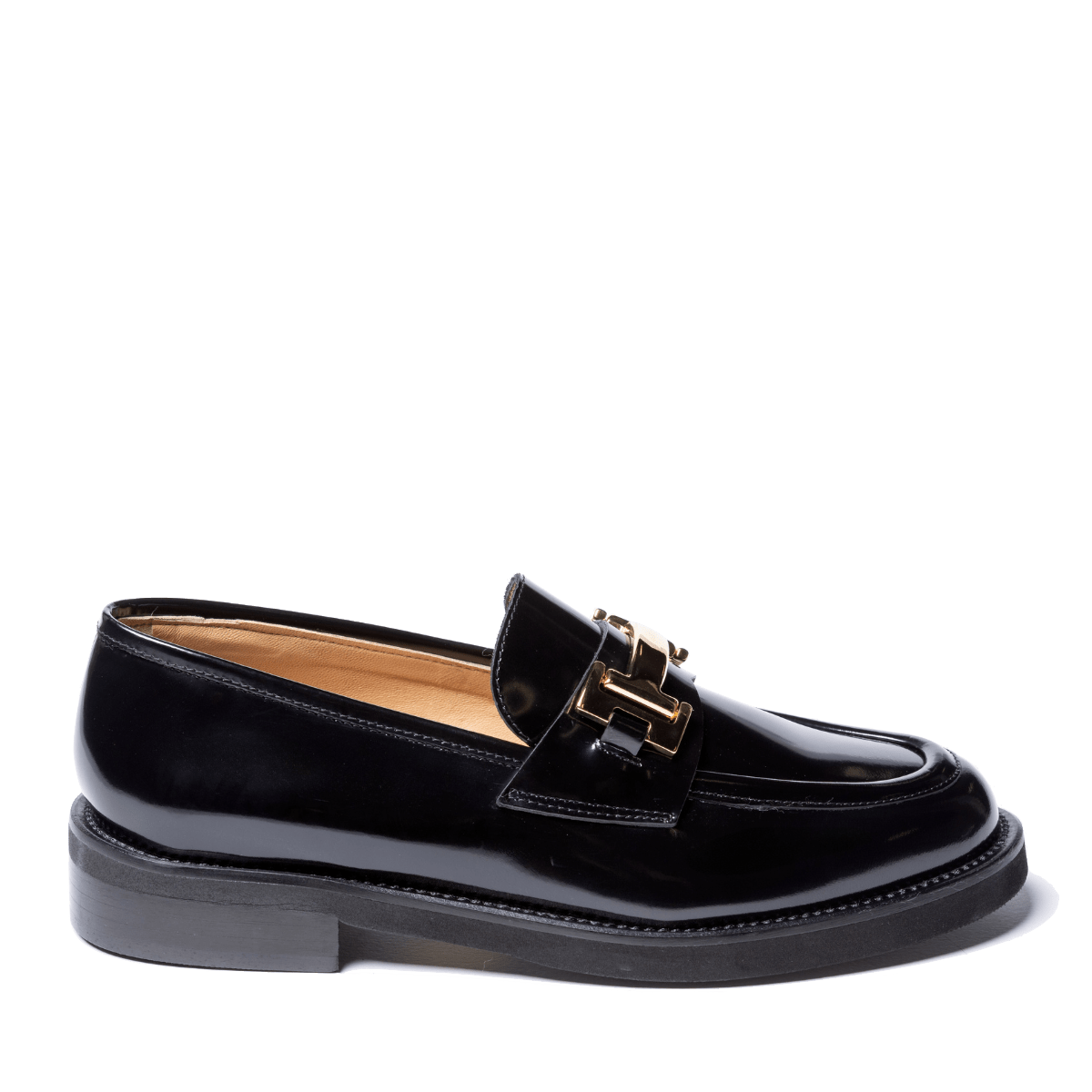 Mocassino Luca Grossi Fibbia Oro Pelle Abrasivato Nero - Luca Grossi - Calzature Savorè