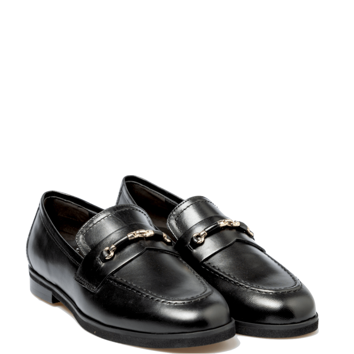 Mocassino Luca Grossi Morsetto Oro Pelle Natur Nero - Luca Grossi - Calzature Savorè