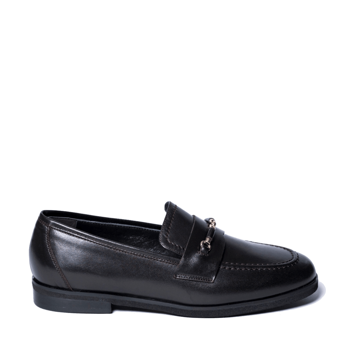 Mocassino Luca Grossi Morsetto Oro Pelle Natur Testa Di Moro Scuro - Luca Grossi - Calzature Savorè