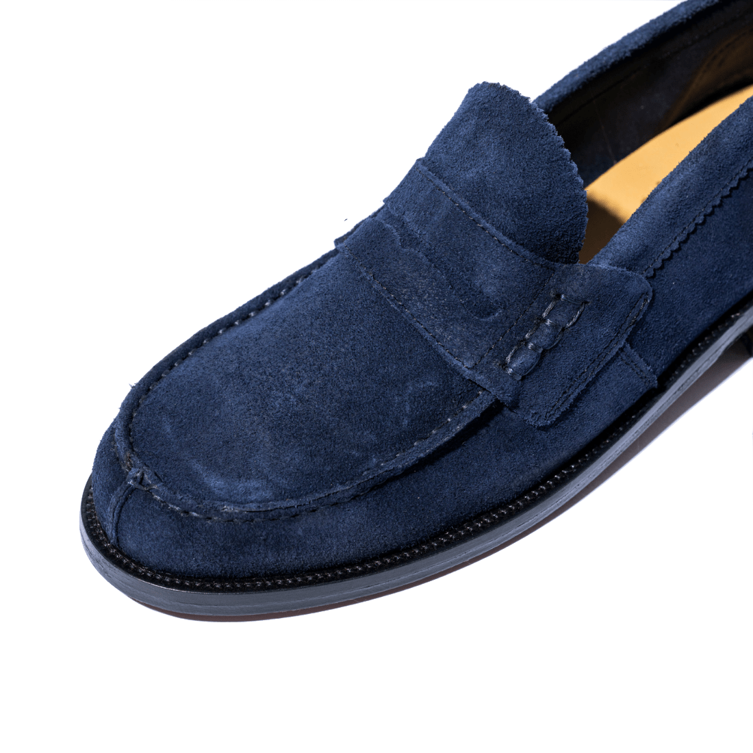 Mocassino Penny Loafer Saxone Camoscio Blu - Saxone - Calzature Savorè