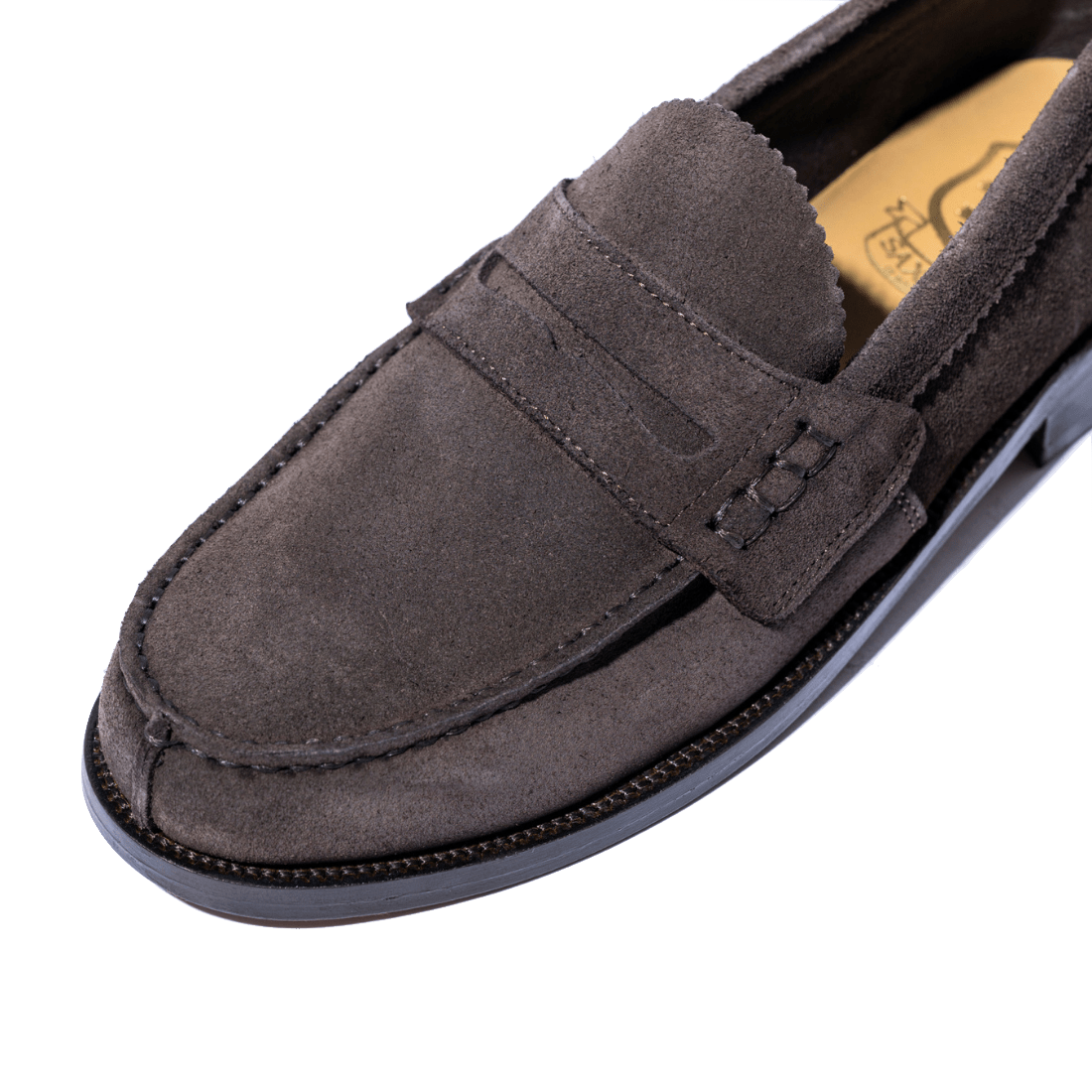 Mocassino Penny Loafer Saxone Camoscio Marrone