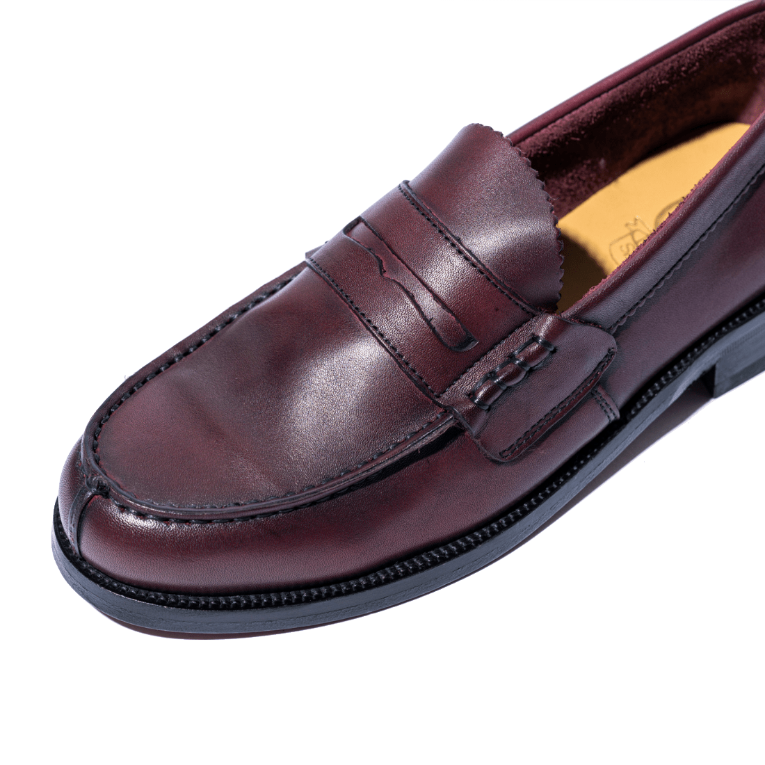 Mocassino Penny Loafer Saxone Vitello Burgundy - Saxone - Calzature Savorè
