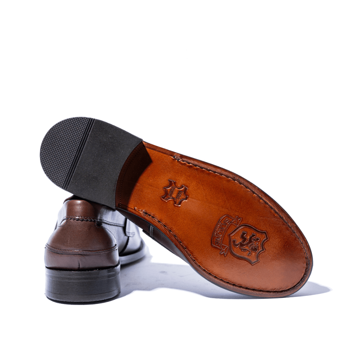 Mocassino Penny Loafer Saxone Vitello Dark Brown - Saxone - Calzature Savorè