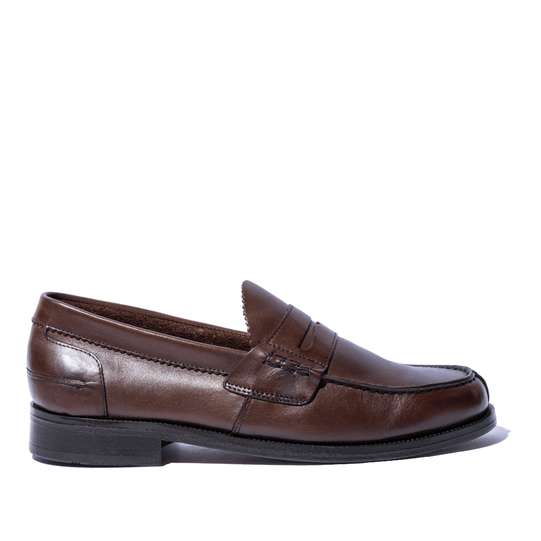 Mocassino Penny Loafer Saxone Vitello Dark Brown - Saxone - Calzature Savorè