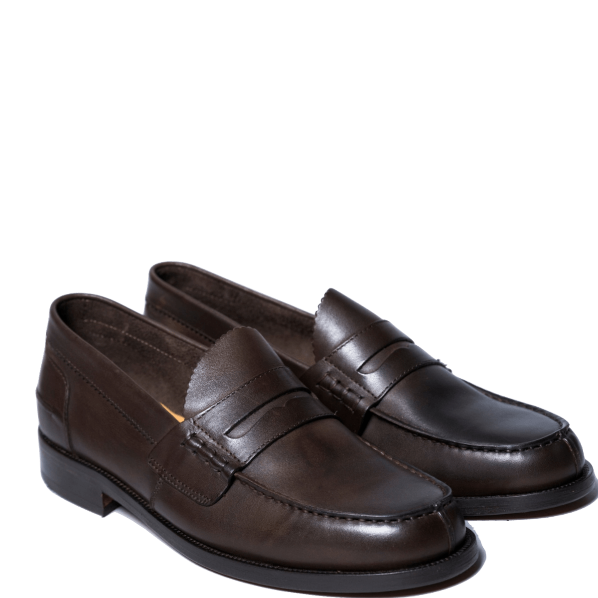 Mocassino Penny Loafer Saxone Vitello Dark Brown - Saxone - Calzature Savorè