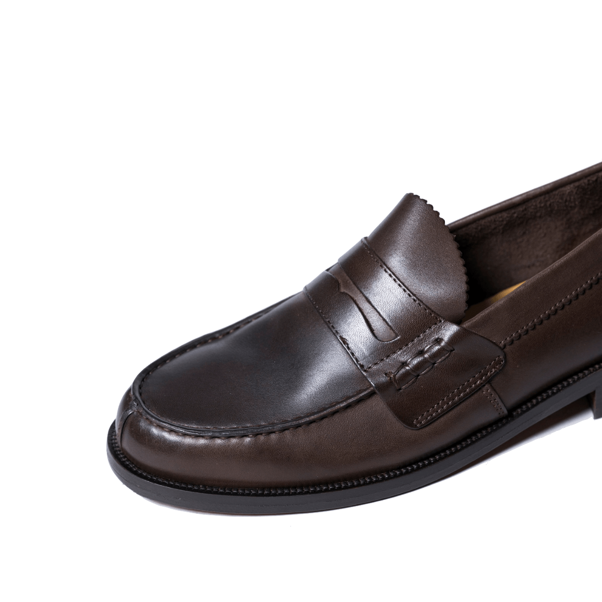 Mocassino Penny Loafer Saxone Vitello Dark Brown - Saxone - Calzature Savorè