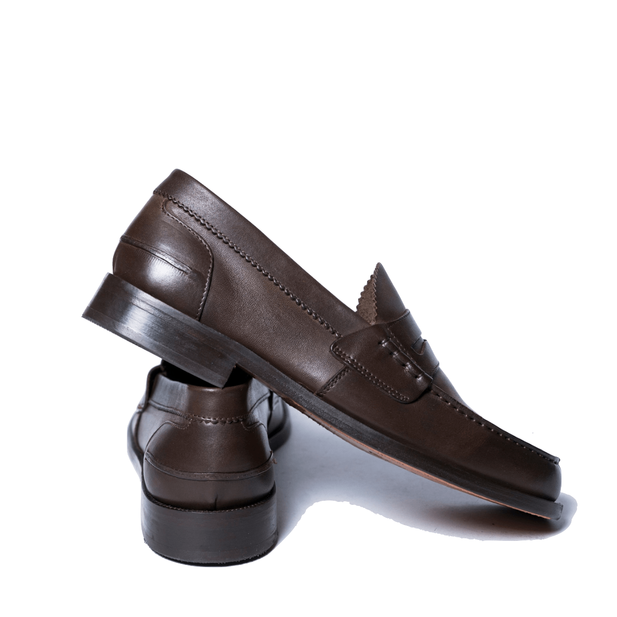 Mocassino Penny Loafer Saxone Vitello Dark Brown - Saxone - Calzature Savorè