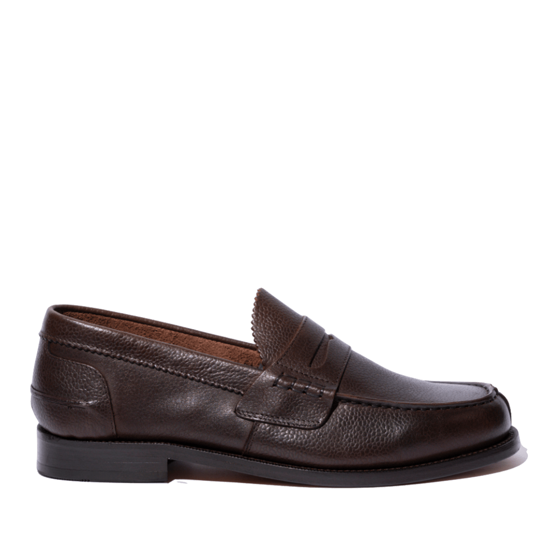 Mocassino Penny Loafer Saxone Vitello Martellato Dark Brown - Saxone - Calzature Savorè