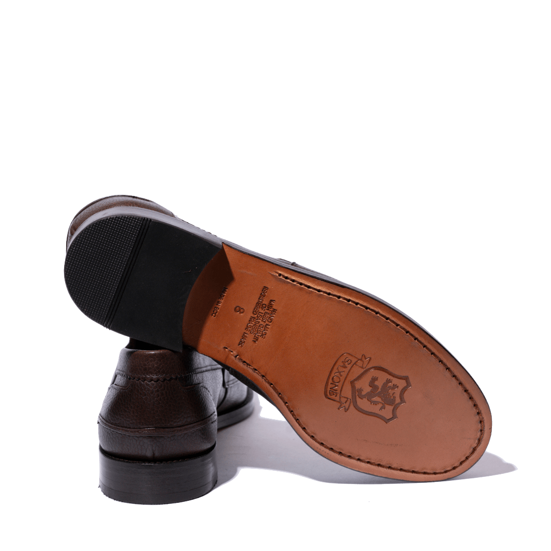 Mocassino Penny Loafer Saxone Vitello Martellato Dark Brown - Saxone - Calzature Savorè
