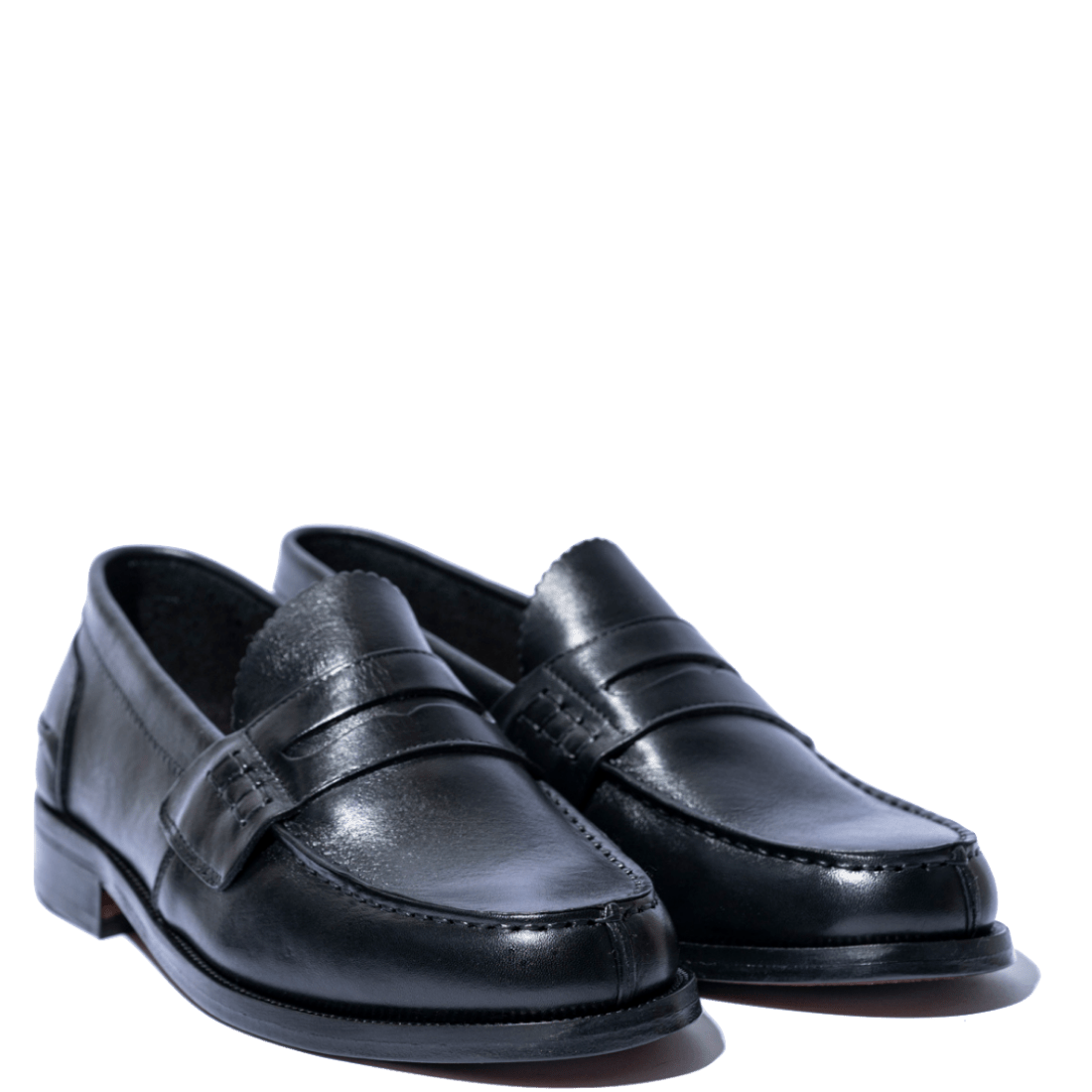 Mocassino Penny Loafer Saxone Vitello Nero - Saxone - Calzature Savorè