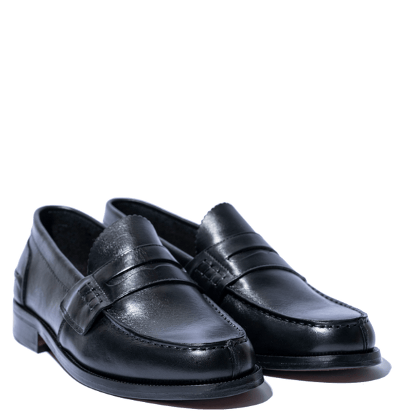 Mocassino Penny Loafer Saxone Vitello Nero