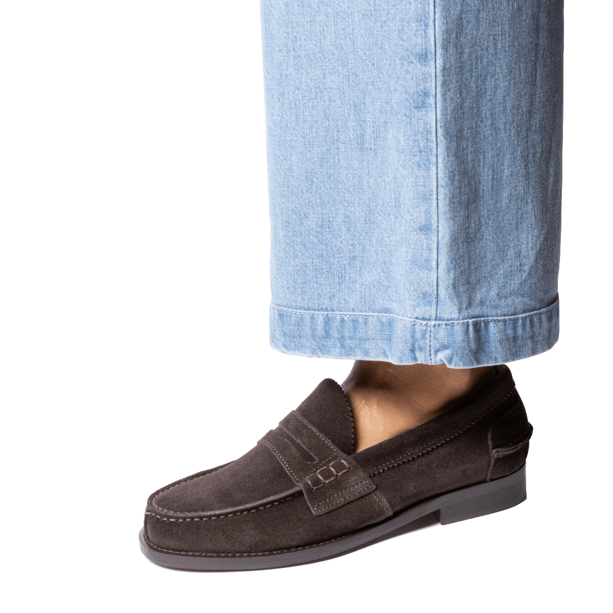 Mocassino Penny Loafer Saxone Woman Camoscio Testa Di Moro - Saxone - Calzature Savorè