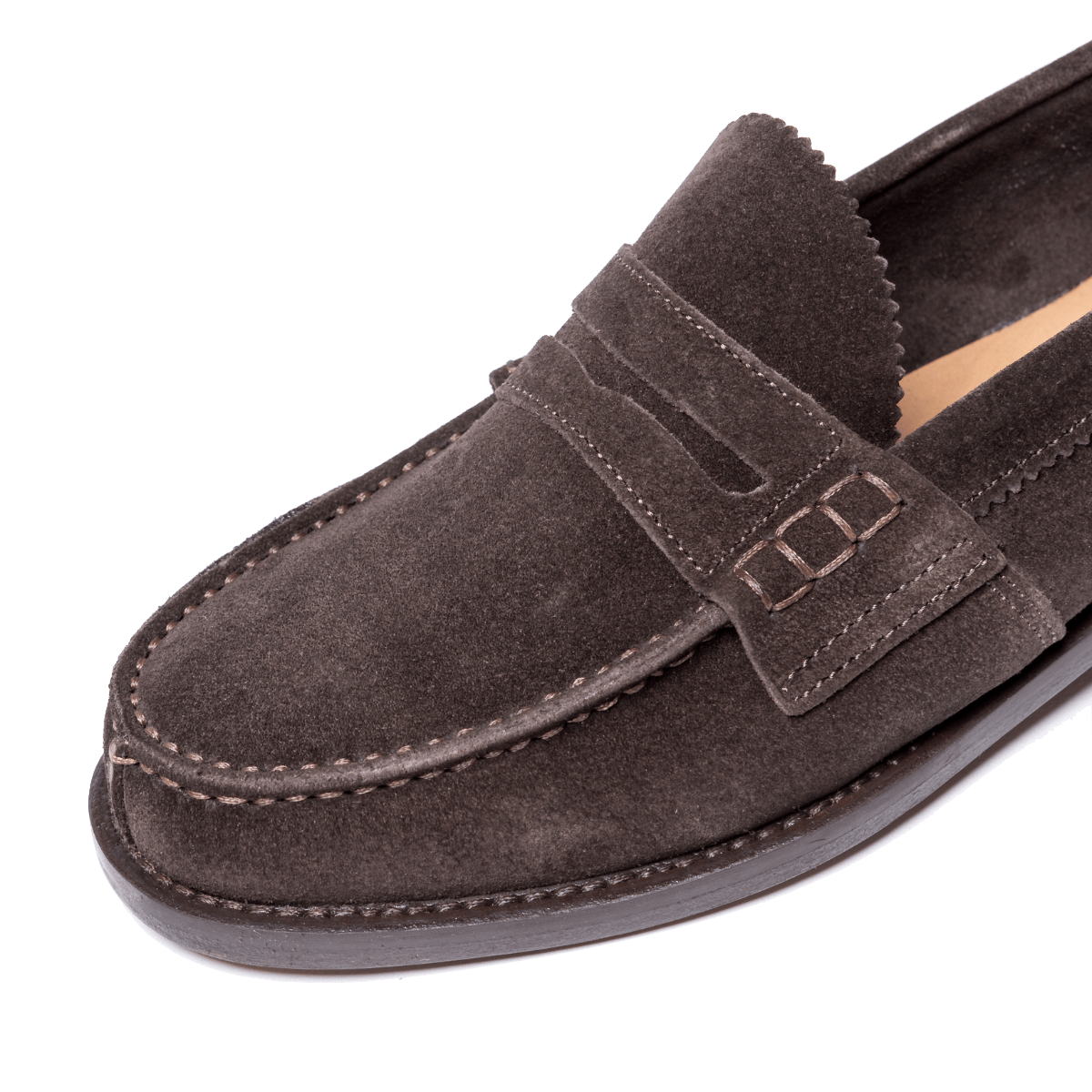 Mocassino Penny Loafer Saxone Woman Camoscio Testa Di Moro - Saxone - Calzature Savorè