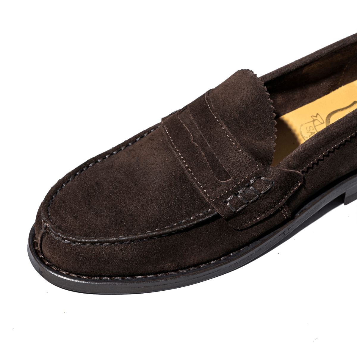 Mocassino Penny Loafer Saxone Woman Camoscio Testa Di Moro - Saxone - Calzature Savorè
