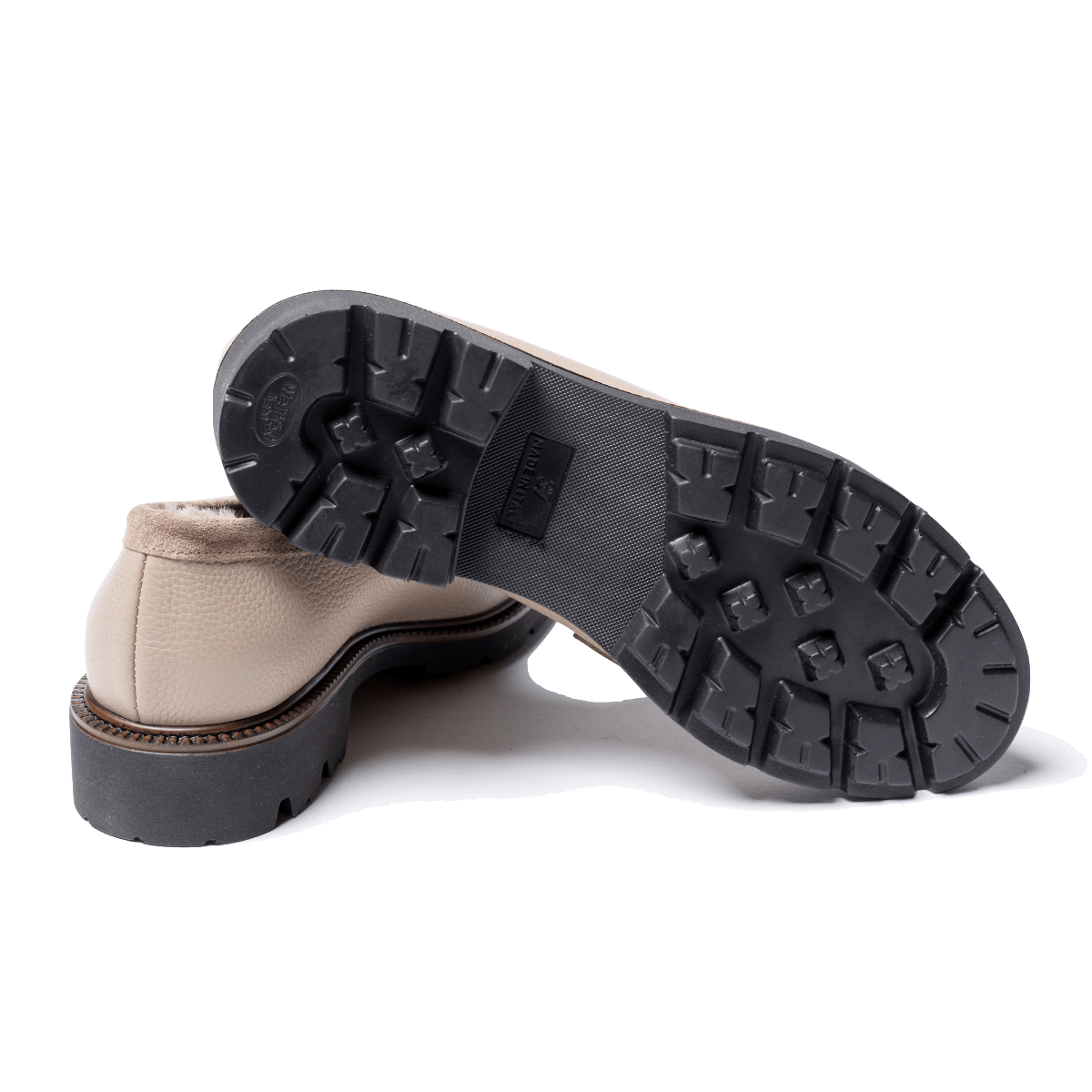 Mocassino Savorè Pelle Willer e Camoscio Bristol Taupe Fodera Montone - Savorè - Calzature Savorè