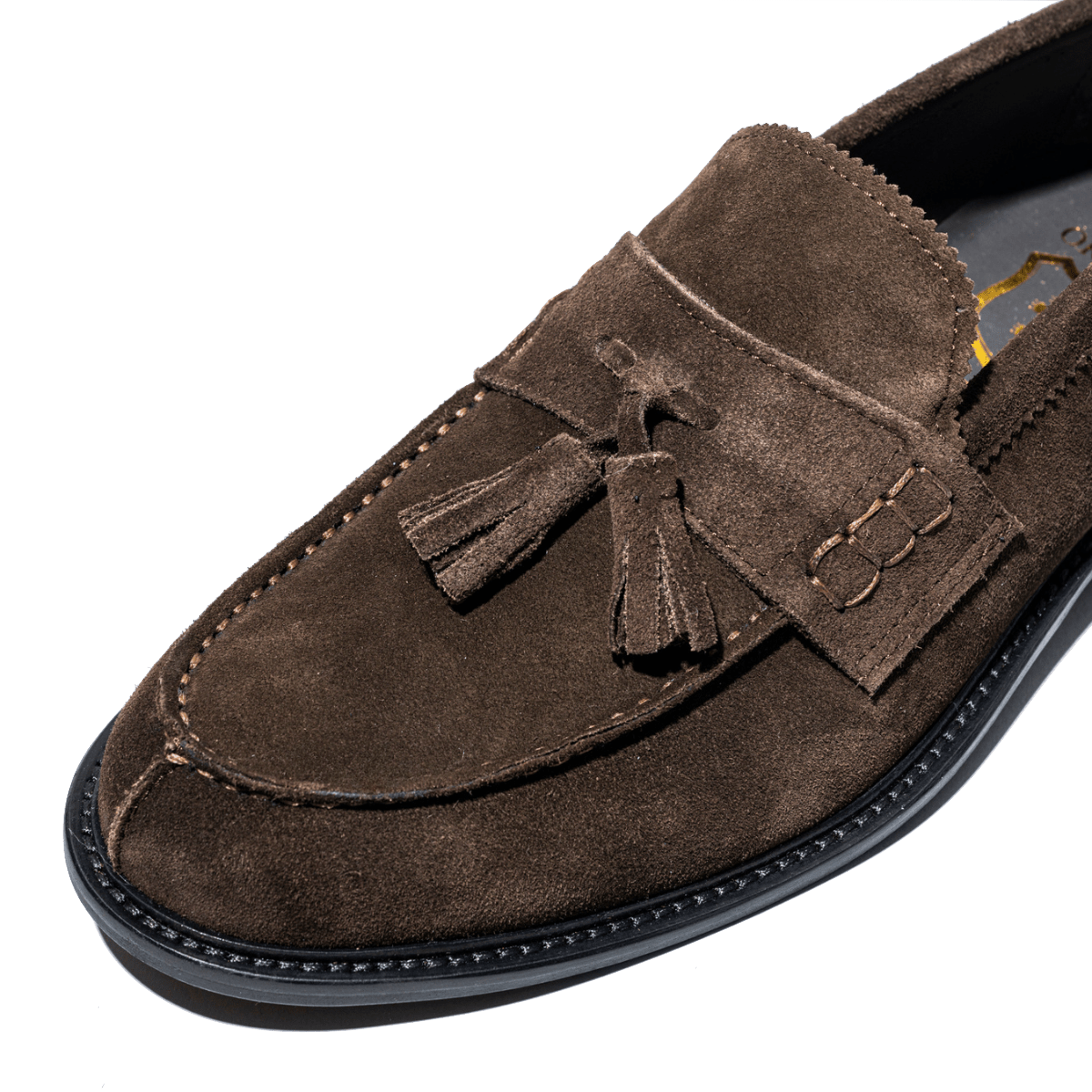 Mocassino Saxone Fodera Pelle Nappine Camoscio Marrone - Saxone - Calzature Savorè