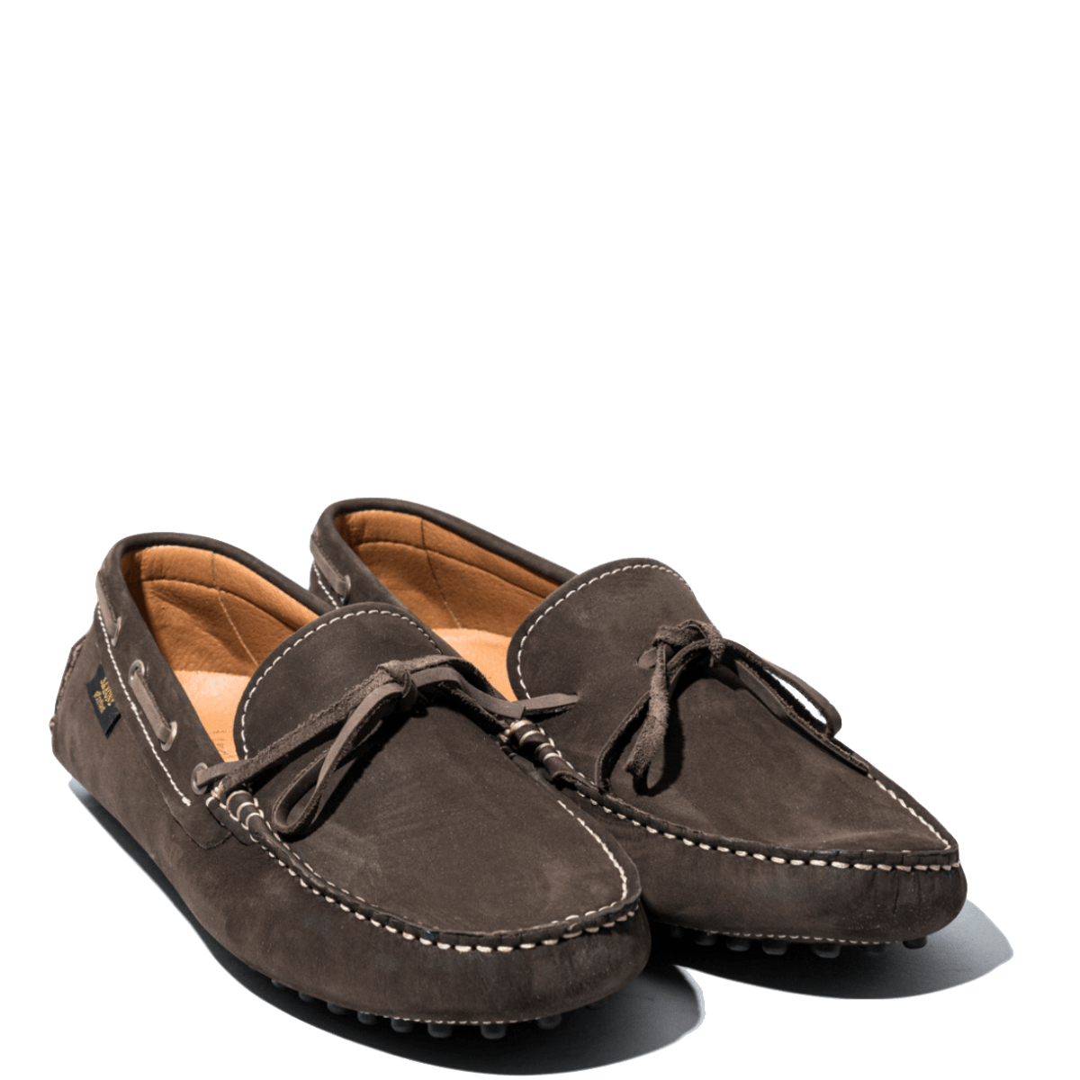Mocassino Saxone Gommini Camoscio Castagna - Saxone - Calzature Savorè