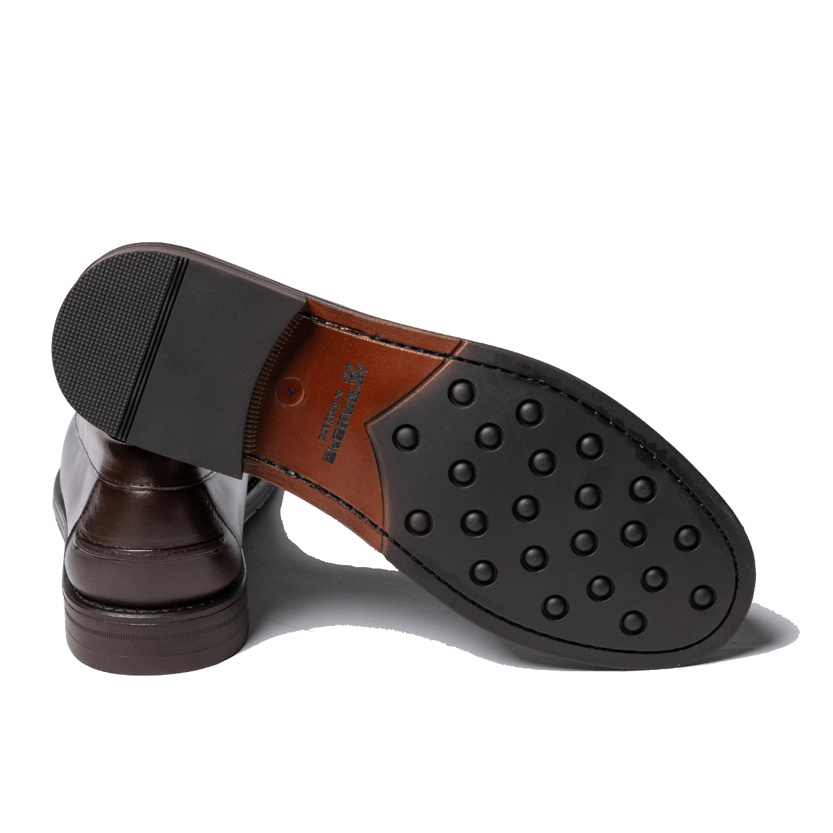 Mocassino Saxone Vitello Dark Brown Fondo Gomma - Saxone - Calzature Savorè