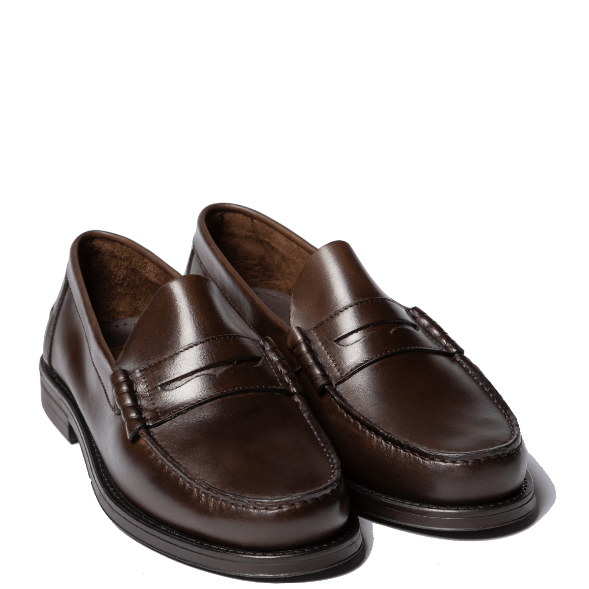 Mocassino Saxone Vitello Dark Brown Fondo Gomma - Saxone - Calzature Savorè