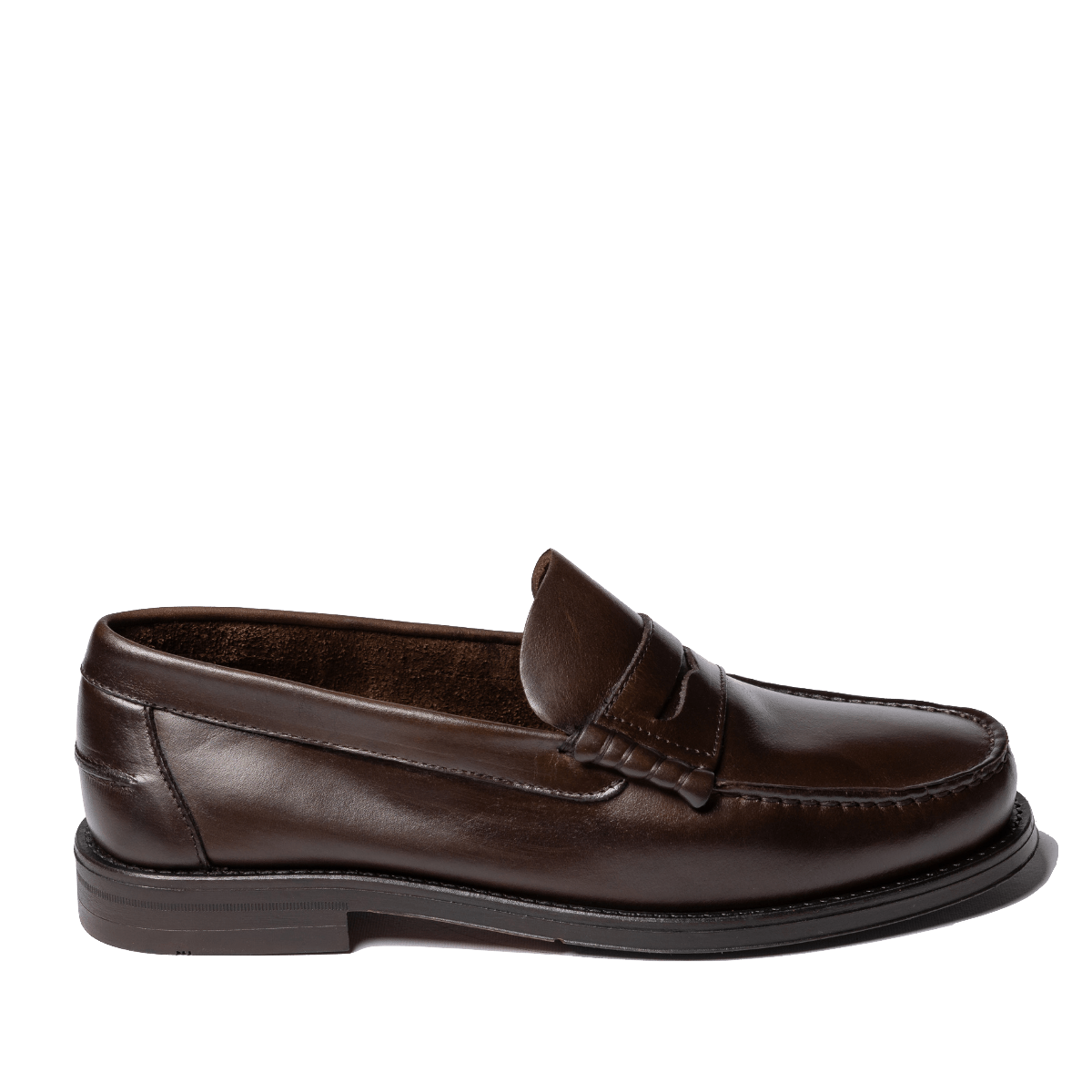 Mocassino Saxone Vitello Dark Brown Fondo Gomma - Saxone - Calzature Savorè