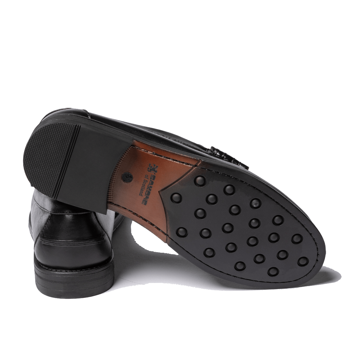 Mocassino Saxone Vitello Nero Fondo Gomma - Saxone - Calzature Savorè