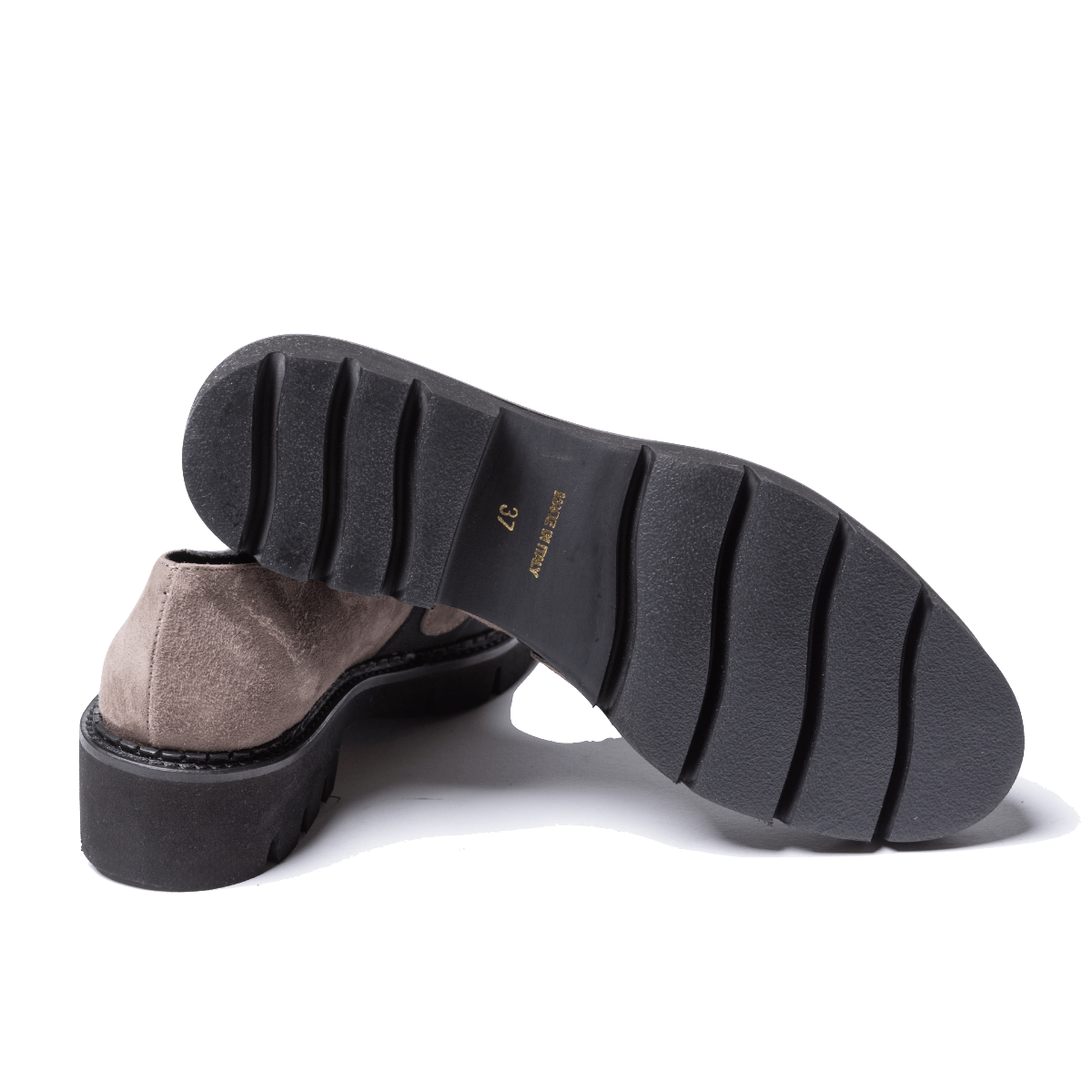 Mocassino Vitulli & Co. Fibbia Acciaio Scuro e Frangia Camoscio Tortora - Vitulli & Co. - Calzature Savorè