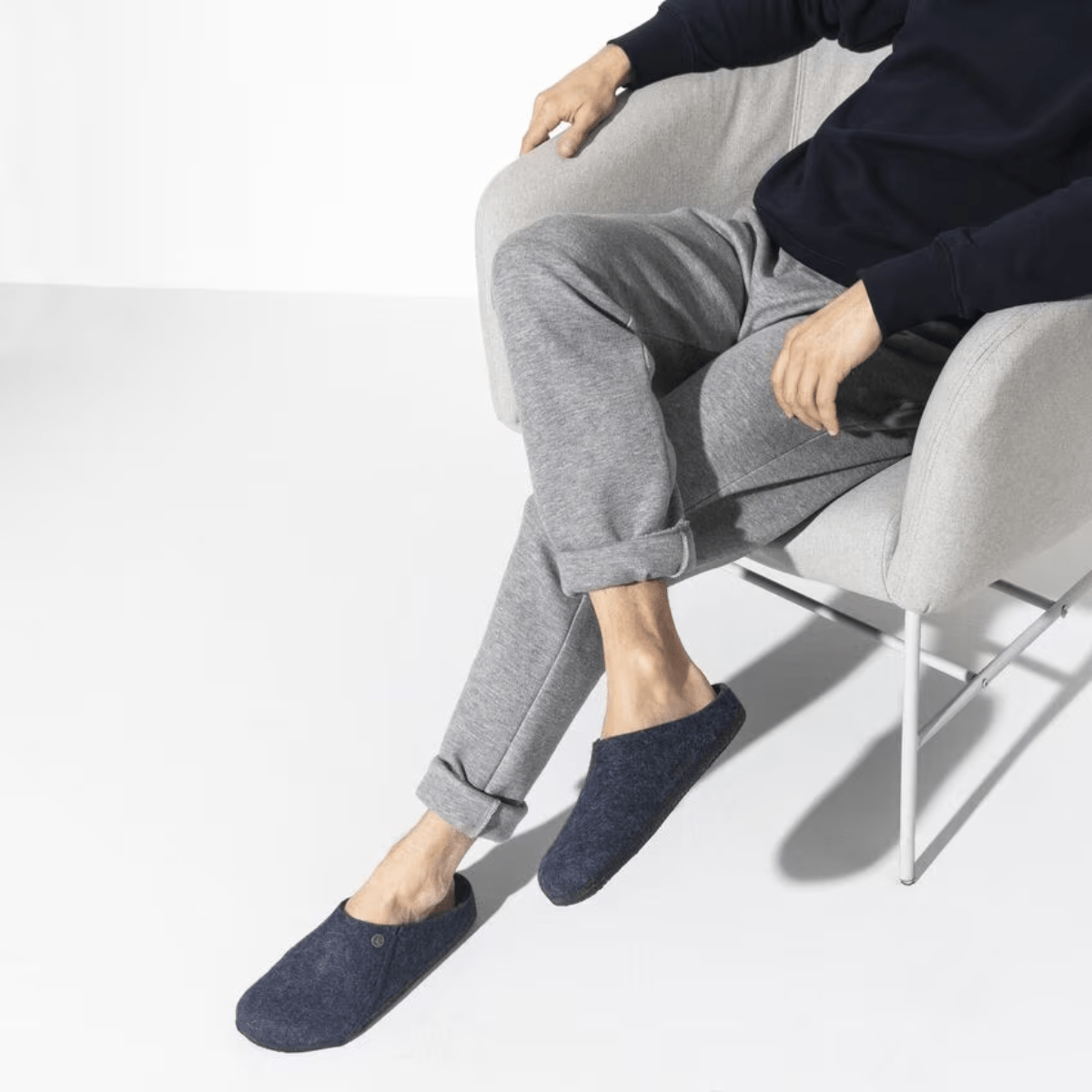 Pantofola Birkenstock Zermatt Feltro Di Lana Dark Blue - Birkenstock - Calzature Savorè
