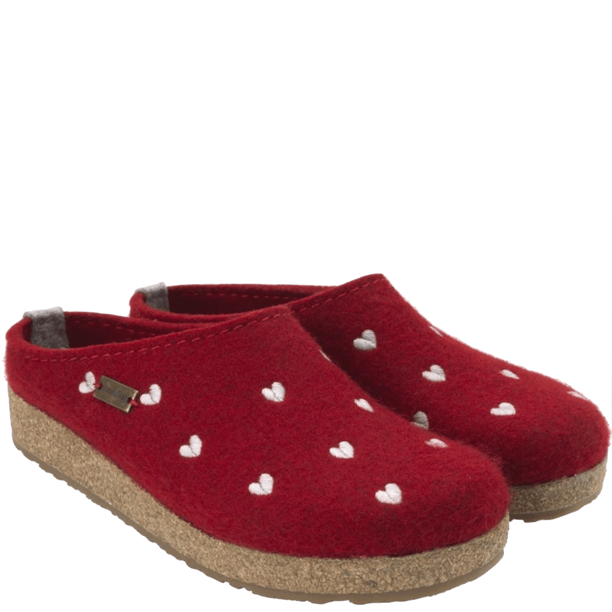 Pantofola Haflinger Grizzly Cuoricini Rosso - Haflinger - Calzature Savorè