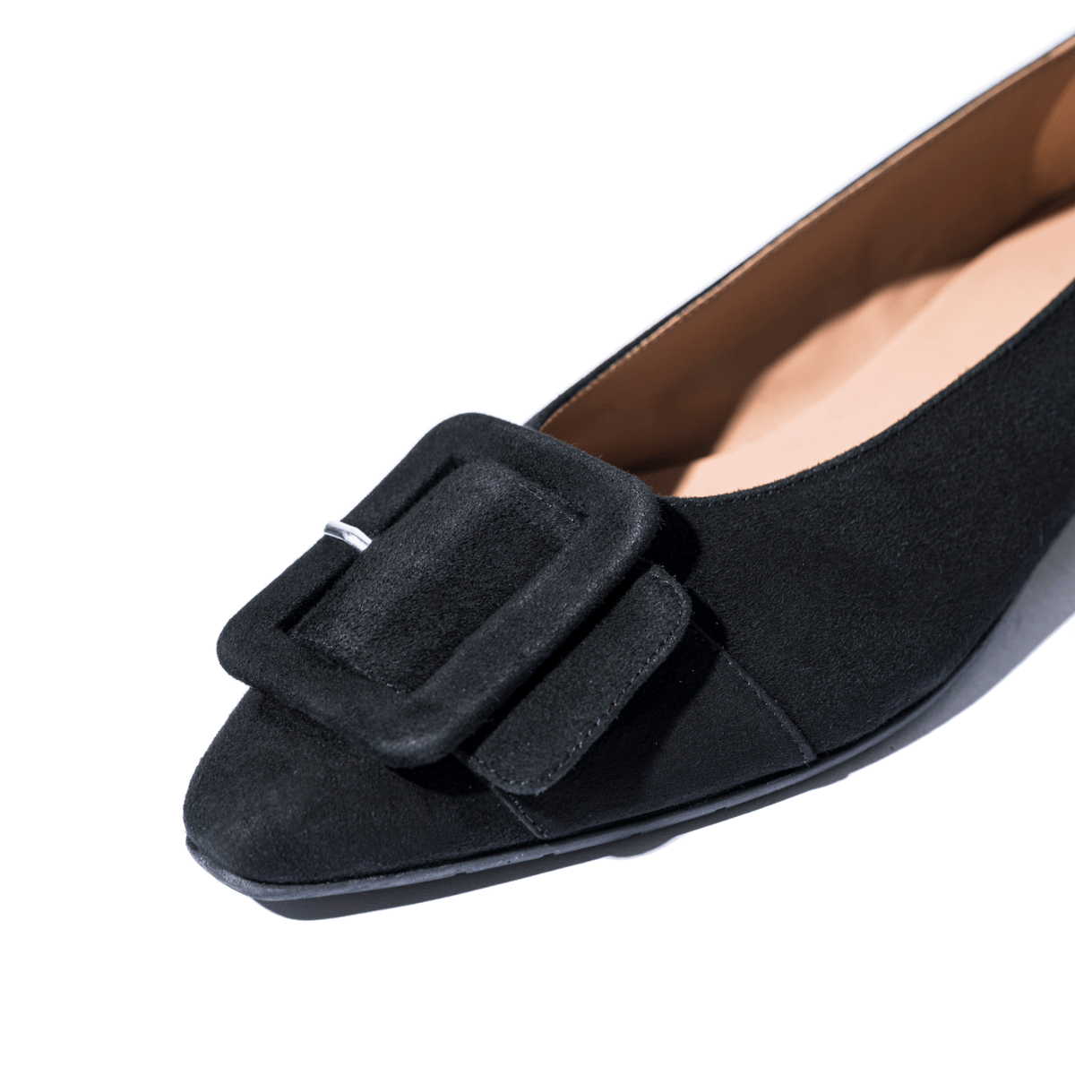 Pantofolina La Sellerie Fibbia Camoscio Nero - La Sellerie - Calzature Savorè